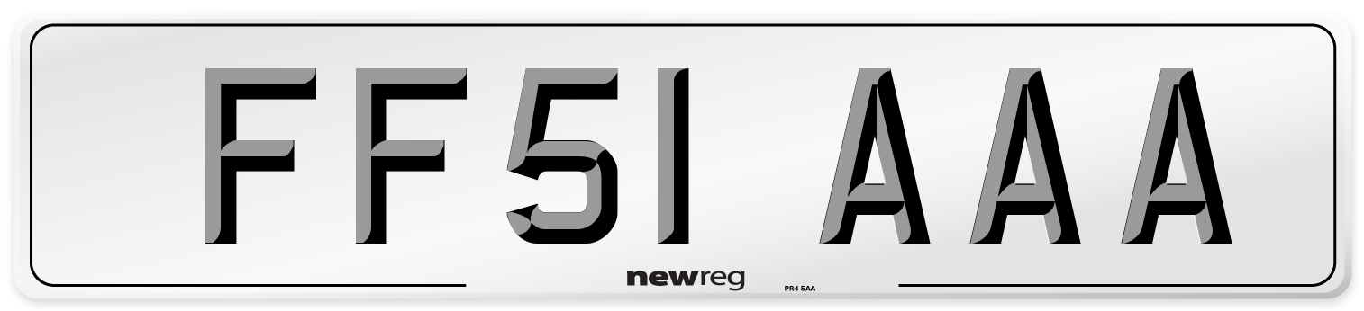 FF51 AAA Number Plate from New Reg